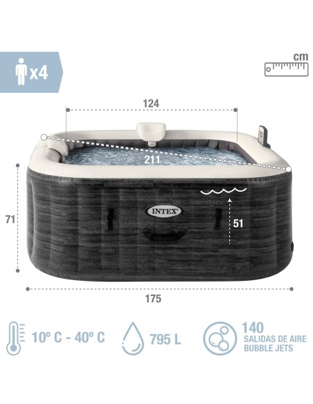 Spa Insuflável INTEX Greystone Deluxe 4 pessoas | Distria