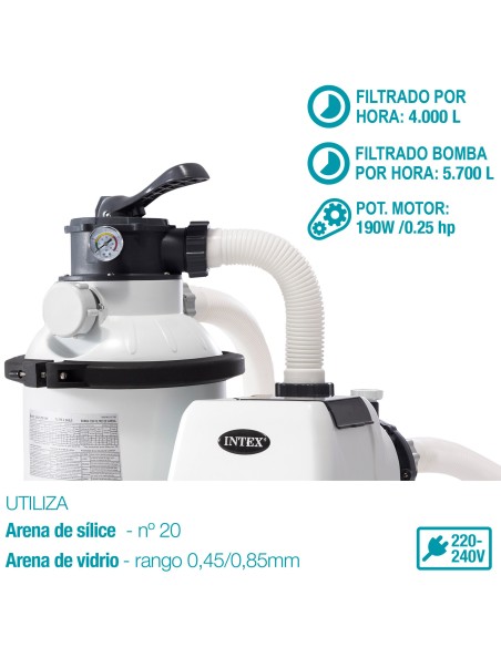 Estação de tratamento de areia INTEX krystal clear 4500 l/h | Distria