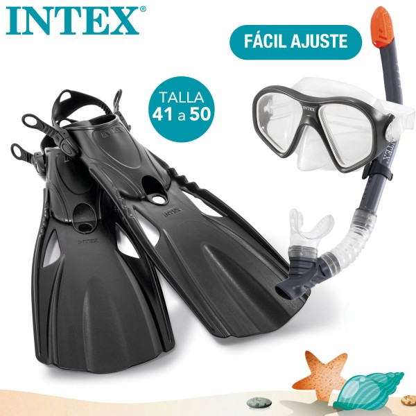 Kit mergulho INTEX com óculos, tubo e barbatanas | DISTRIA