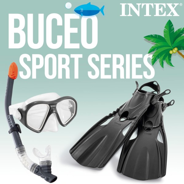 Kit mergulho INTEX com óculos, tubo e barbatanas | DISTRIA