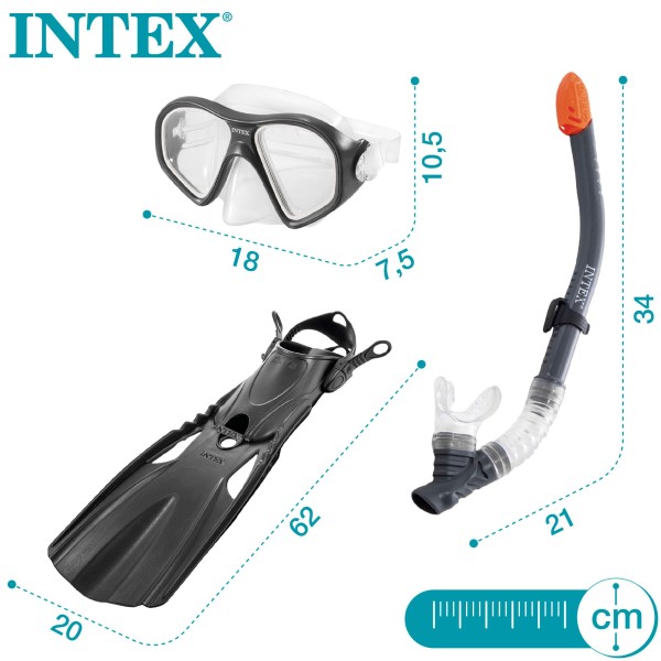 Kit mergulho INTEX com óculos, tubo e barbatanas | DISTRIA