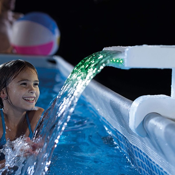 Cascata de água com luzes LED coloridas para piscinas elevadas | Intex