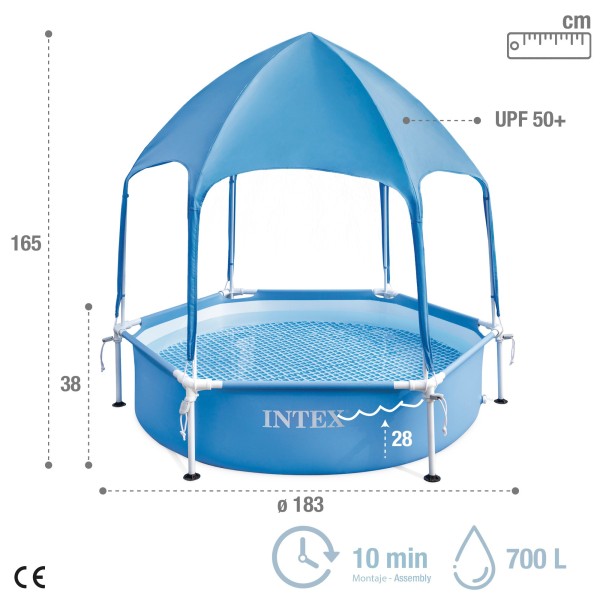 Piscina hexagonal desmontável com cobertura INTEX | Distria