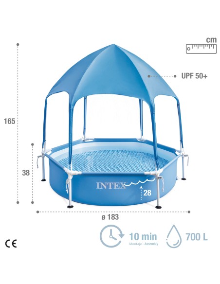 Piscina hexagonal desmontável com cobertura INTEX | Distria