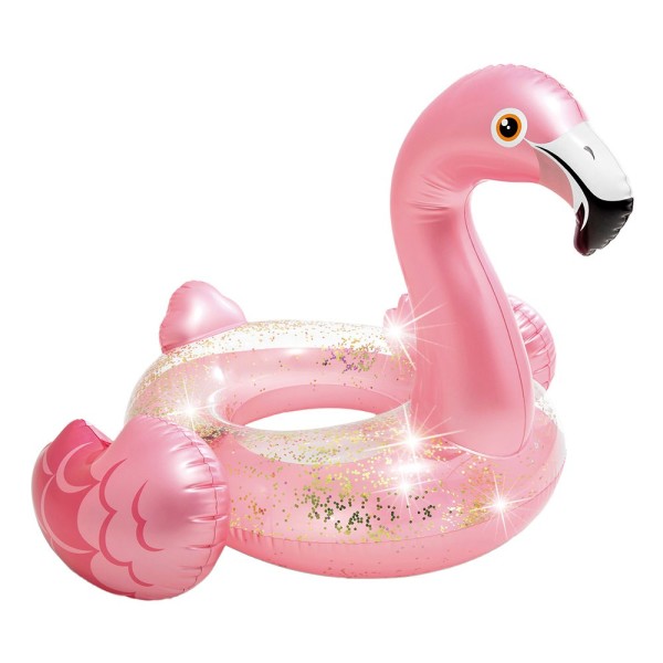 Flutuador Flamingo com Purpurina INTEX para crianças - Distria