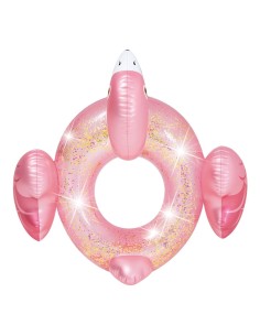 Flutuador Flamingo com Purpurina INTEX para crianças - Distria 2