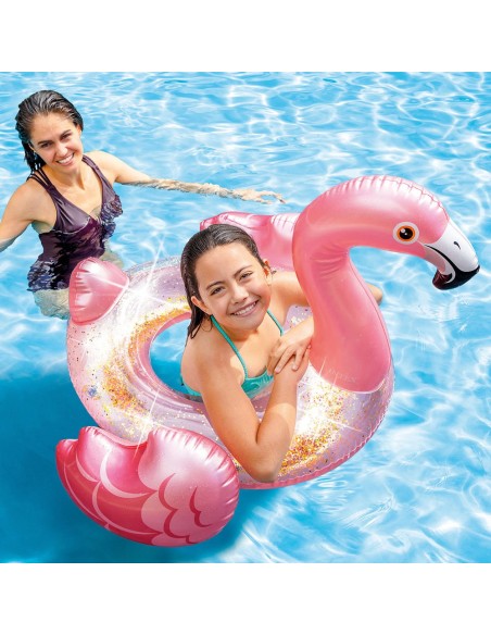 Flutuador Flamingo com Purpurina INTEX para crianças - Distria