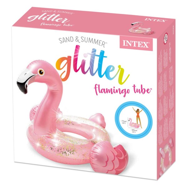 Flutuador Flamingo com Purpurina INTEX para crianças - Distria