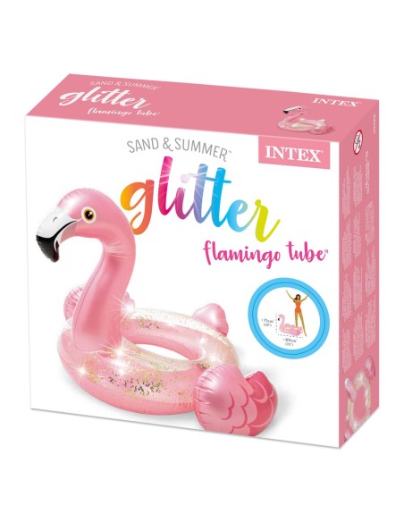 Flutuador Flamingo com Purpurina INTEX para crianças - Distria