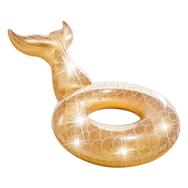 Flutuador Dourado com Purpurina e Cauda de Sereia INTEX - Distria