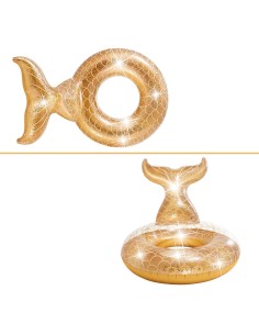 Flutuador Dourado com Purpurina e Cauda de Sereia INTEX - Distria 2