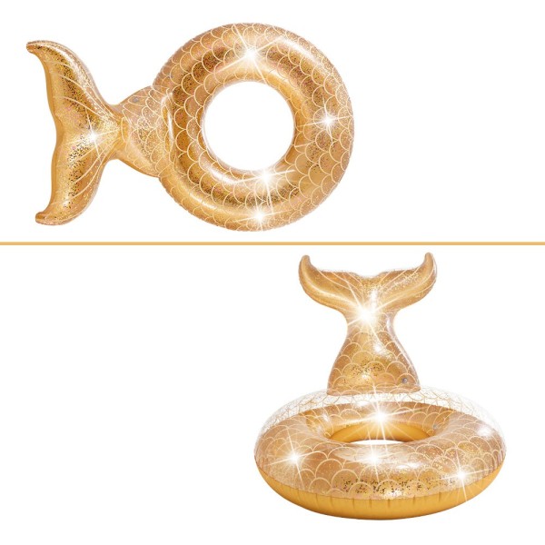 Flutuador Dourado com Purpurina e Cauda de Sereia INTEX - Distria
