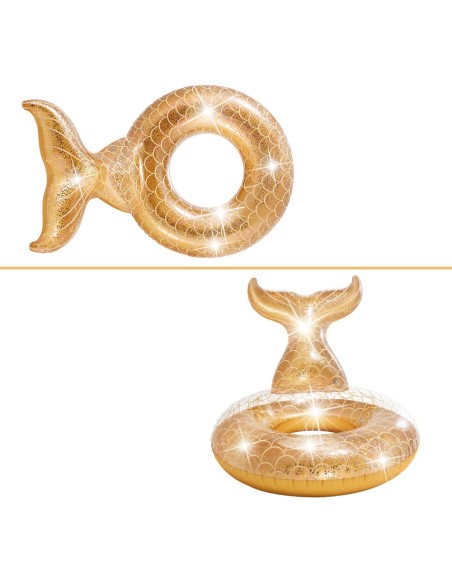 Flutuador Dourado com Purpurina e Cauda de Sereia INTEX - Distria