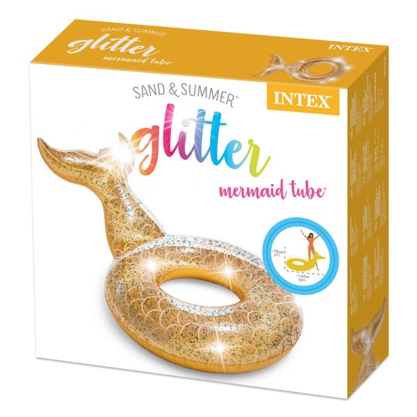 Flutuador Dourado com Purpurina e Cauda de Sereia INTEX - Distria