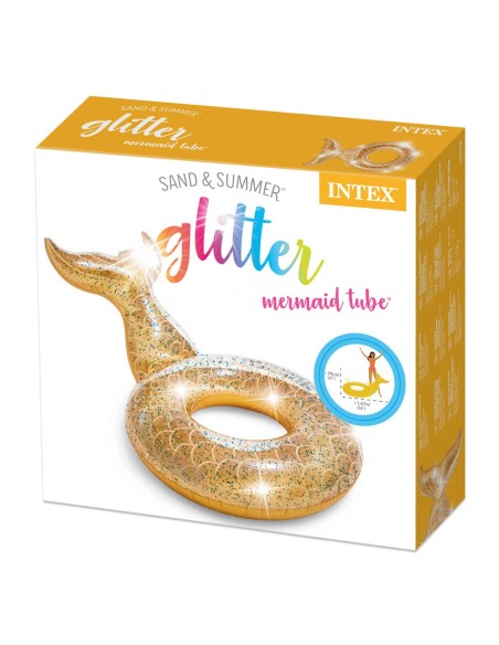 Flutuador Dourado com Purpurina e Cauda de Sereia INTEX - Distria