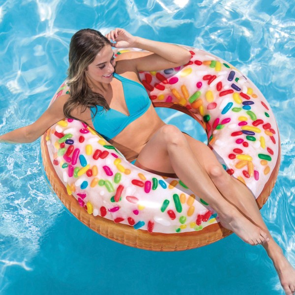 Boia Insuflável Donut Branco | INTEX.pt