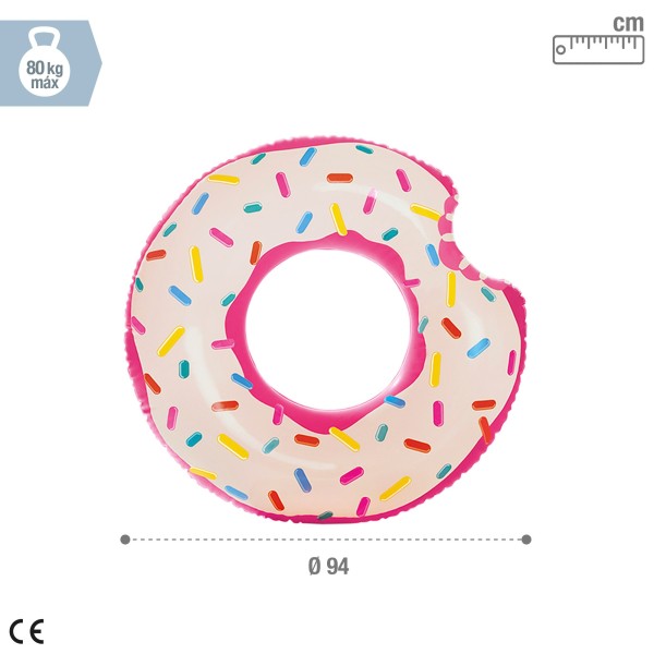 Roda insuflável donut cor-de-rosa da Intex | Loja Intex